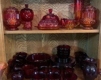 ruby red Fostoria  and Fenton glass