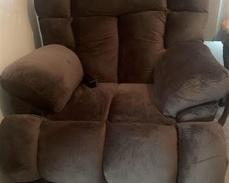 Over- Stuffed Electric Micro-Suede Recliner