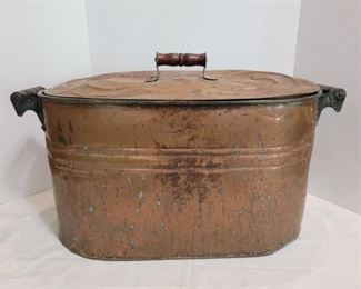 Large Antique Copper Lidded Boiler