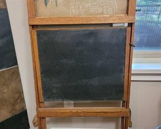 Charming Vintage Child's Litho Plate Folding Easel Chalkboard