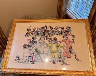 Large clown pic hand petitpoint 