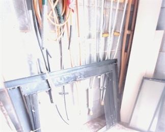 Crutches, interior fireplace frame