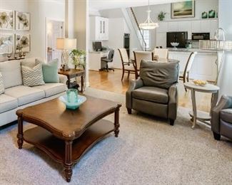 Family Room: Lamp on End Table not included, 4 Art Panels also not included in sale