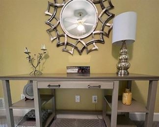 Custom Desk, Table Lamp, (Mirror not available)