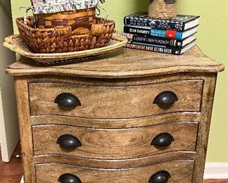 3-Drawer Nightstand w a Rustic Finish