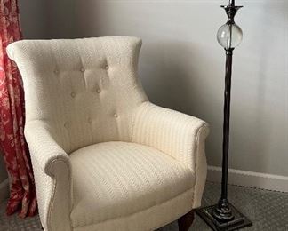 Wingback Chair, Table Lamp