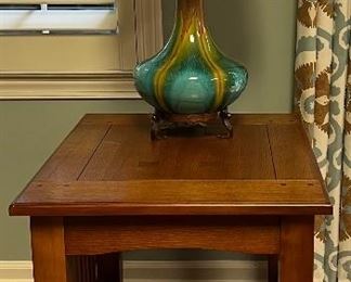 Mission Style End Table and Coffee Table, Table Lamp