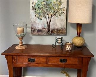 Console Table, Art, Table Lamp