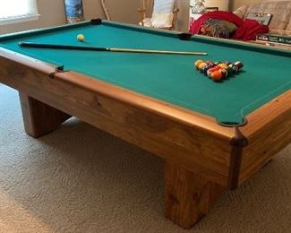 Kasson Pool Table with sticks, balls and accessories