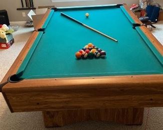 Kasson Pool Table with sticks, balls and accessories