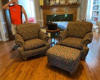 Bradington Young Chairs and Ottoman