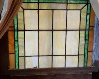 Vintage Framed Antique Stain Glass Window $350 