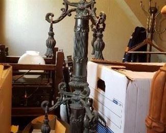 (2) Ornate Bronze Table Lamp with Lucite Accents 46" Tall $895 for the pair 