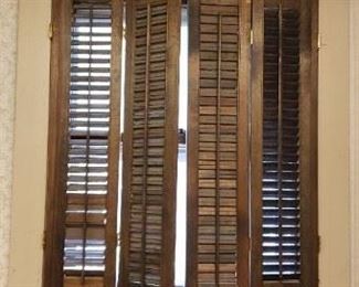 Assorted Brown Wooden Shutters (sold in sets of 4) 3 sets available (1) 23"X 15", (1) 21.75" x 15" & (1) 36" x 15" Call for Pricing