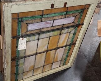 Vintage Framed Antique Stain Glass Window $350 