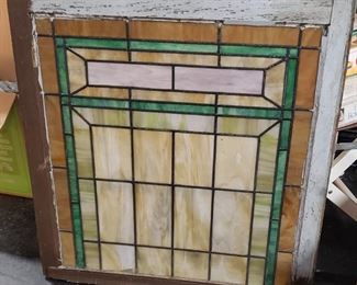 stain glassVintage Framed Antique Stain Glass Window $350 