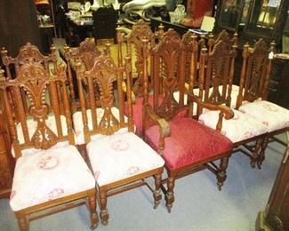 SET OF 10 VICTORIAN AMERICAN OAK DINING CHAIRS EBAY