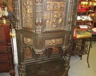GOTHIC COURT CUPBOARD WITH REPOUSSE PANELS EBAY
