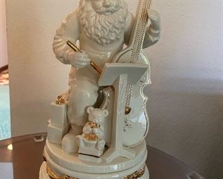 White & Gold Santa Figurine