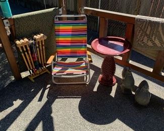 Outdoor Chair, Croquet Set