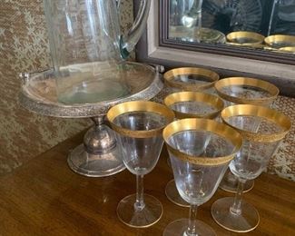 Vintage Style Gold Rimmed Glassware