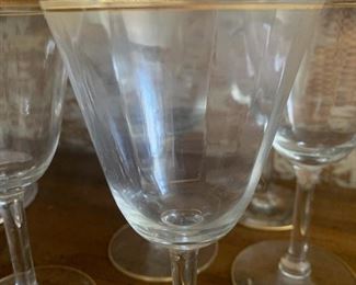 Vintage Style Gold Rimmed Glassware