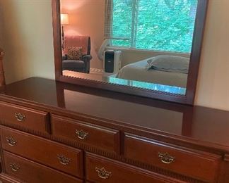 Stanley Furniture, Lowboy Dresser with Mirror