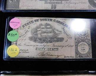 1862 North Carolina 50 cent Bill