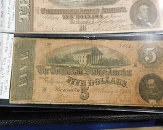 Confederate 5 dollar bill