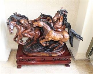 Hand Carved Horse Sculpture 