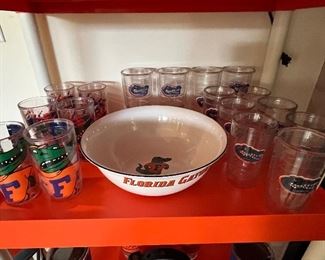 University of Florida  bowls and Tervis cups and glasses