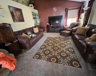 Brown leather sofa’s