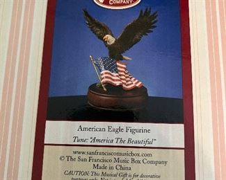 American eagle figurine music box playing America the beautiful