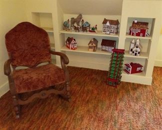 Orange Velour rocking chair