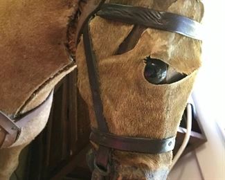 Upclose photo of rocking horse head
