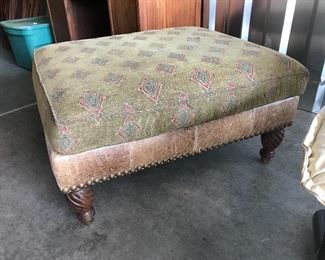 25% off Leather and cloth upholstered stool