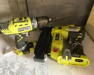 Ryobi Drill & P320 Nail Gun
(Batteries and Charger available)