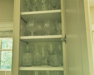 Many crystal stemware items