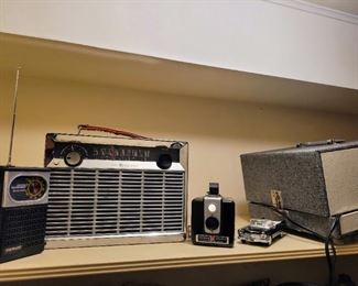 Closet full of vintage electronics