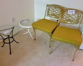 Retro metal chairs and stands