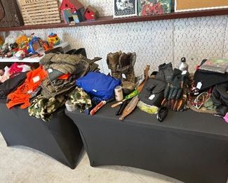 Tons of hunting clothes and gear