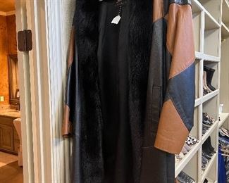 Fur and leather coat