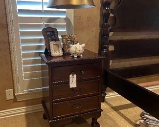 Queen bed and side tables