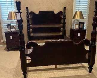 Queen bed and side tables