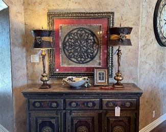 This cabinet is so pretty, brass detail that is hard to see in pictures!