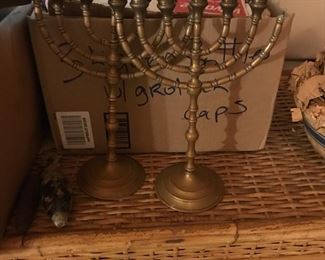 Brass candelabras