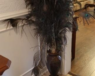 Antique Duck - Peacock Floral Arrangement