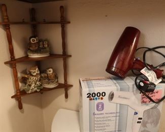 Blow Dryers - Corner Cabinet- Owls