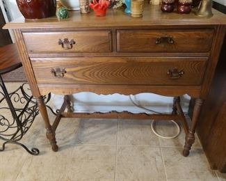Vintage Oak Sideboard with 3 Drawers