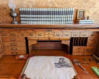 Hand built in the 1800's... This is a masterpiece of craftsmanship! No plywood here... This was used for all the bookkeeping in one of the original stores in Circleville. How many thousands of hard earned dollars this desk has had across it! It's a classic waiting to be given a new life!
